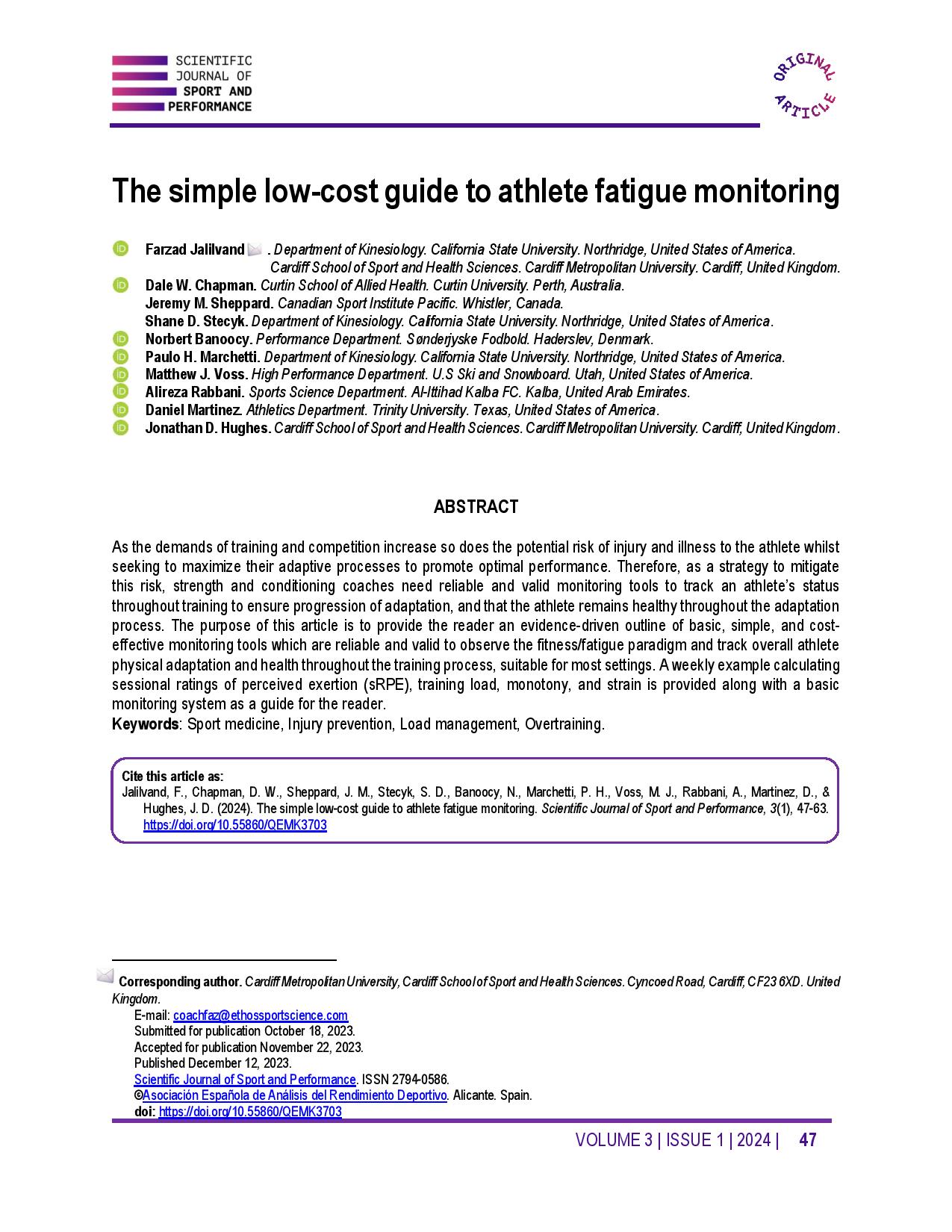 The simple low-cost guide to athlete fatigue monitoring