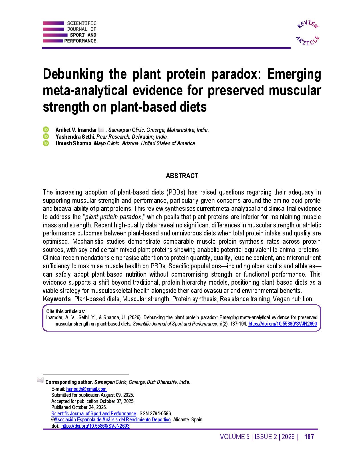 Debunking the plant protein paradox: Emerging meta-analytical evidence for preserved muscular strength on plant-based diets