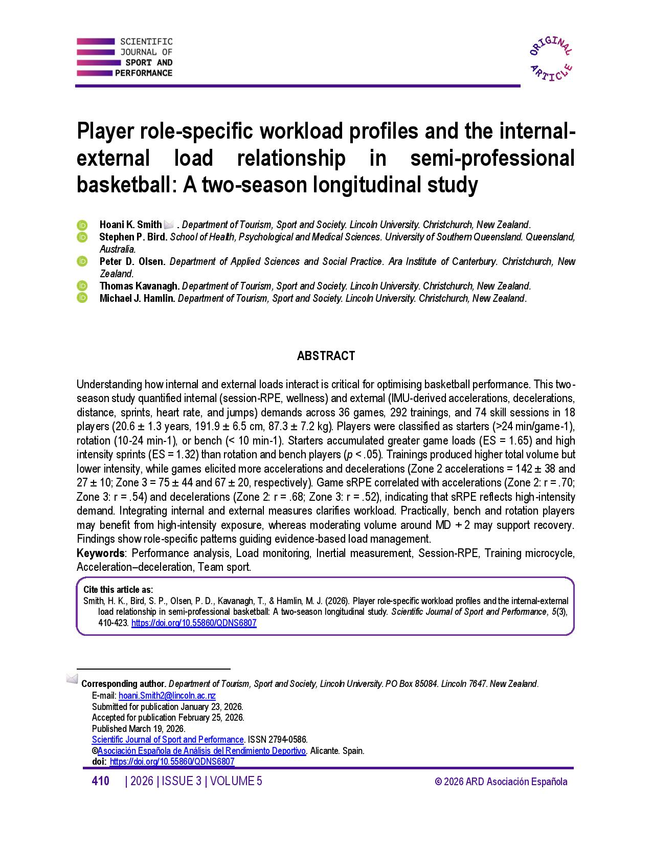 Player role-specific workload profiles and the internal-external load relationship in semi-professional basketball: A two-season longitudinal study